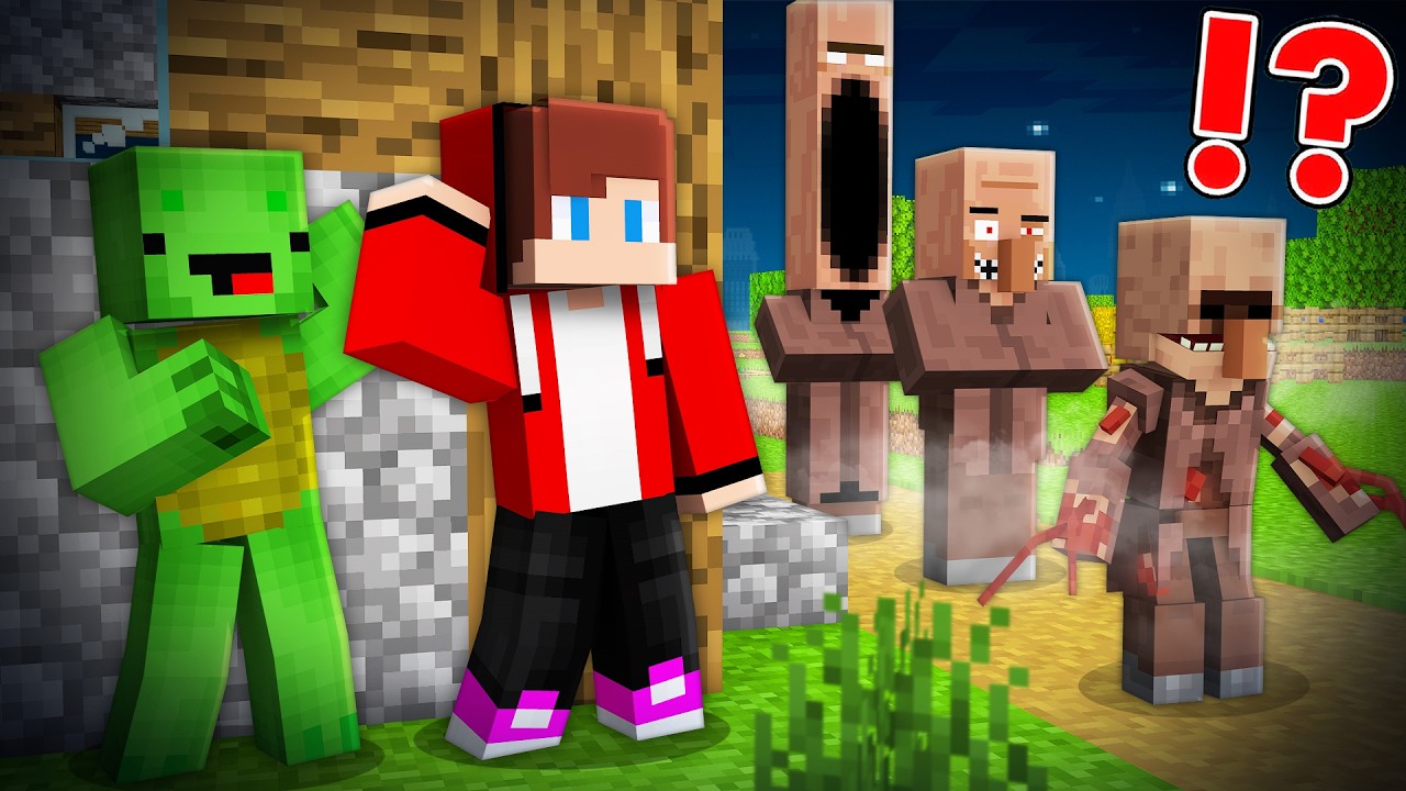 Something is Wrong With This Villagers in Minecraft - Maizen JJ and Mikey background