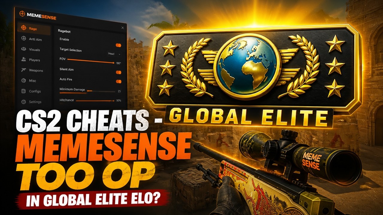 CS2 Cheats - MEMESENSE TOO OP In Global Elite ELO? background