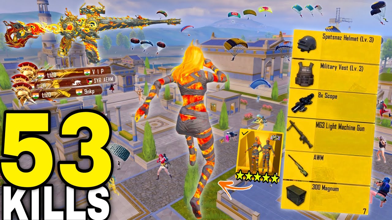 53 Solo KILLS - NEW RECORD😍 I LANDED on FLAREGUN😱AWM + GROZA🔥PUBG MOBILE-BGMI background