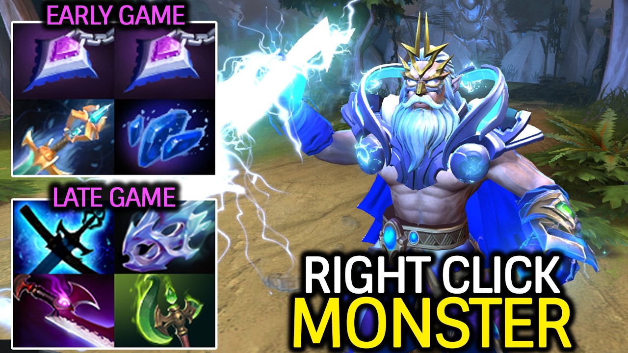Pure Right Click Boss – Zeus Monster Lightning Dota 2 background