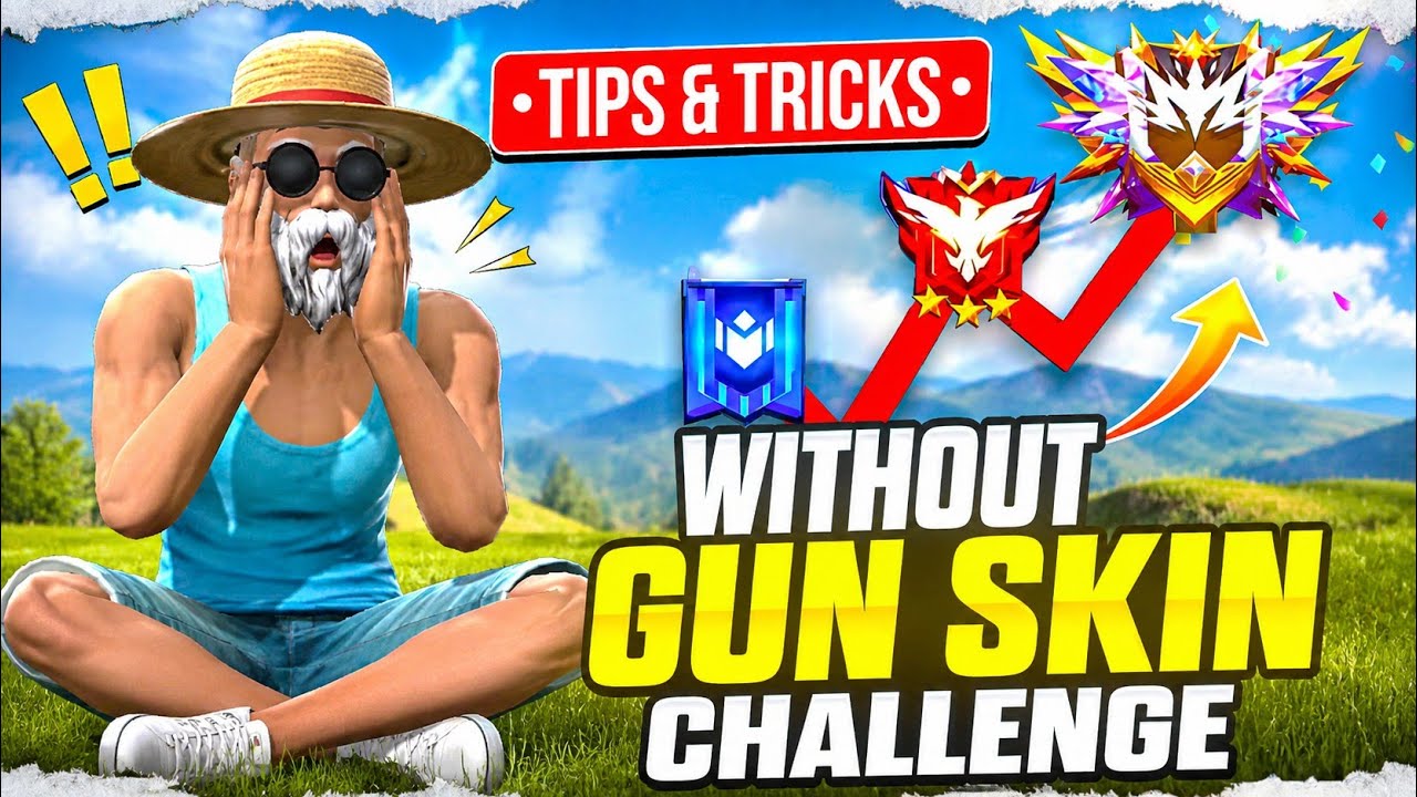 No Gun Skins Challange ☠️ | Solo Br Grandmaster Pushing Tips And Tricks | #garenafreefire background