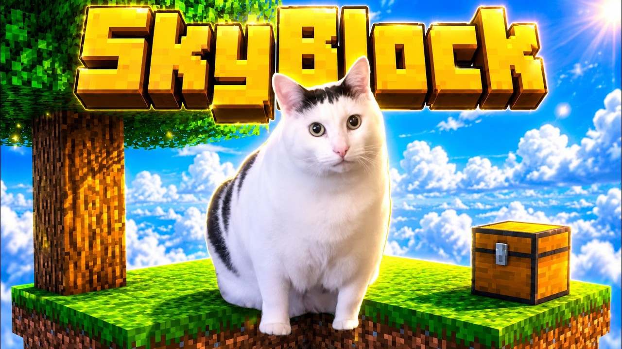 Minecraft SkyBlock but with Cats (Part 1) background