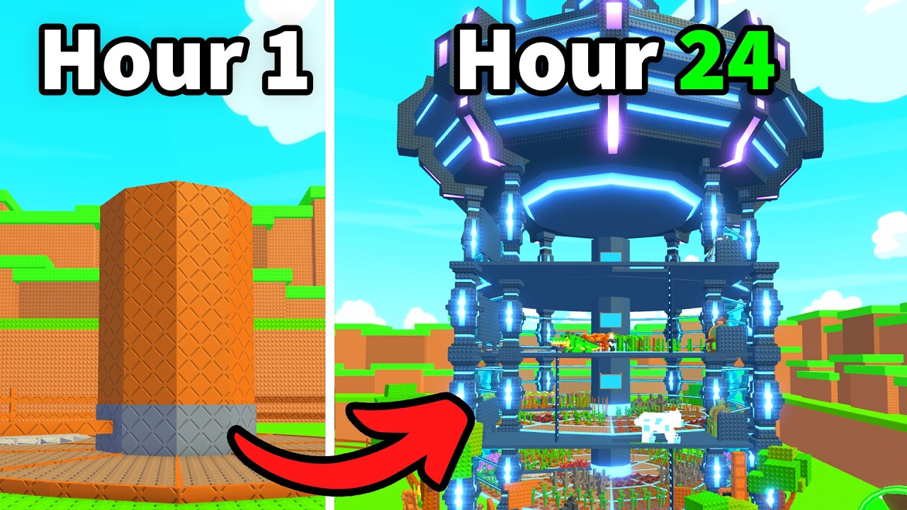 I Spent 24 HOURS in Build a Ring Farm! background