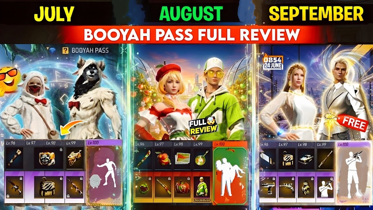 July & August Booyah Pass 2026 Reviewđ„đ€Ż| July Booyah Pass ff| Next booyahpass freefire |Ff new event backdrop