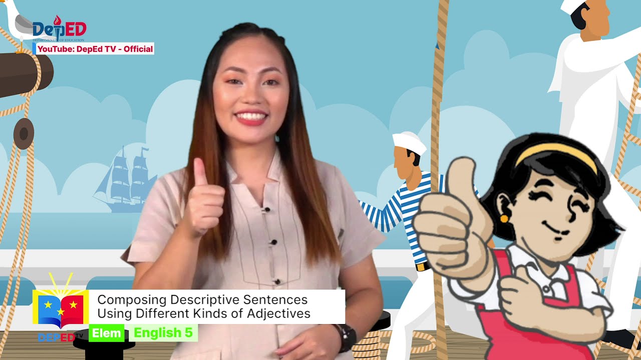Grade 5 English Q1 Ep9: Composing Descriptive Sentences Using Different Kinds of Adjectives backdrop