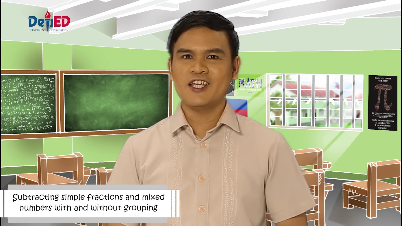 Grade 6 Math Q1 Ep2: Subtracting Simple Fractions and Mixed numbers with and Without Regrouping background