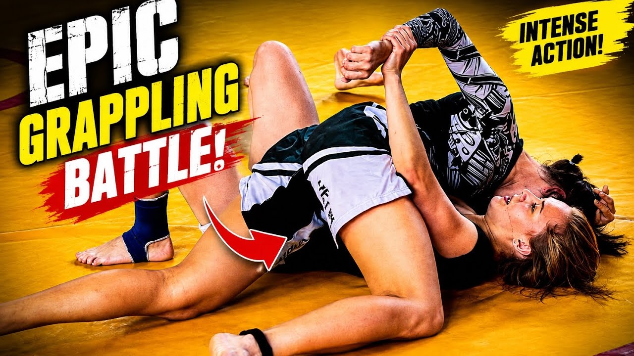 Epic Grappling Battle | Incredible Skills & Intense Action on the Mat background