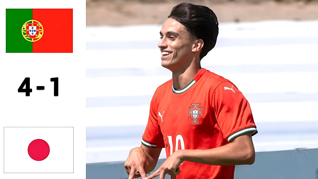 Portugal 4 x 1 Japan U20.Extended Highlights & All Goals 2026 background