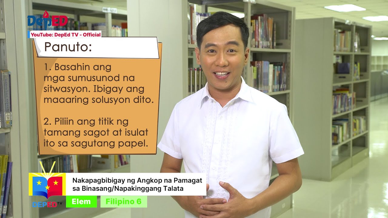 Grade 6 Filipino Q1 Ep12: Nakapagbibigay ng Angkop na Pamagat sa Binasang/Napakinggang Talata background