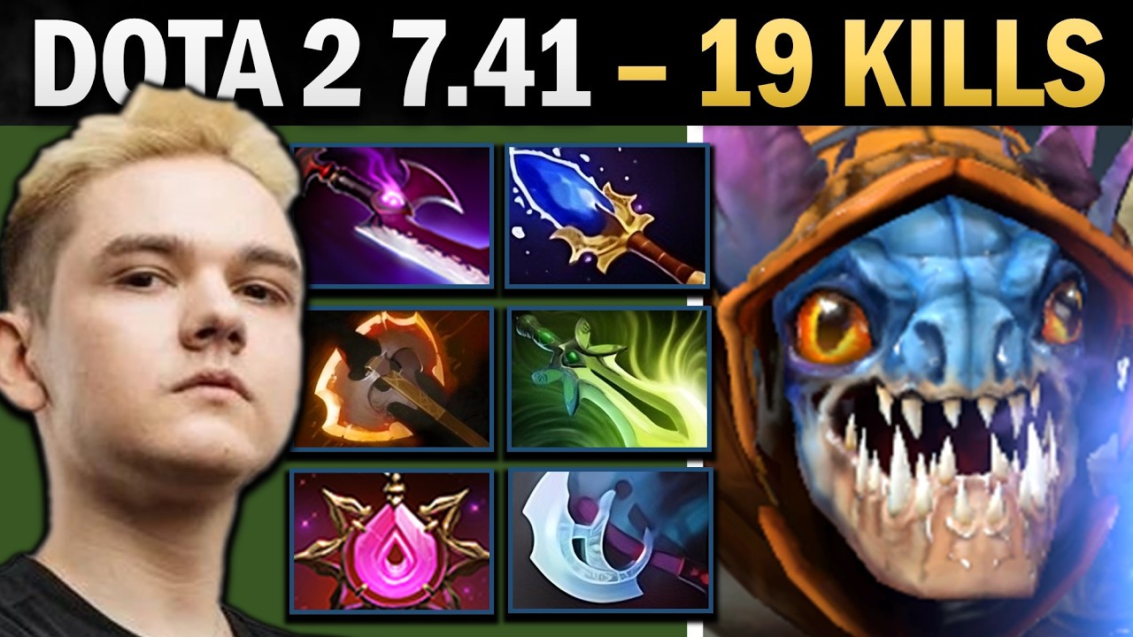 Slark Dota 2 7.41 with Battlefury and Silveredge - Dota Gameplay background