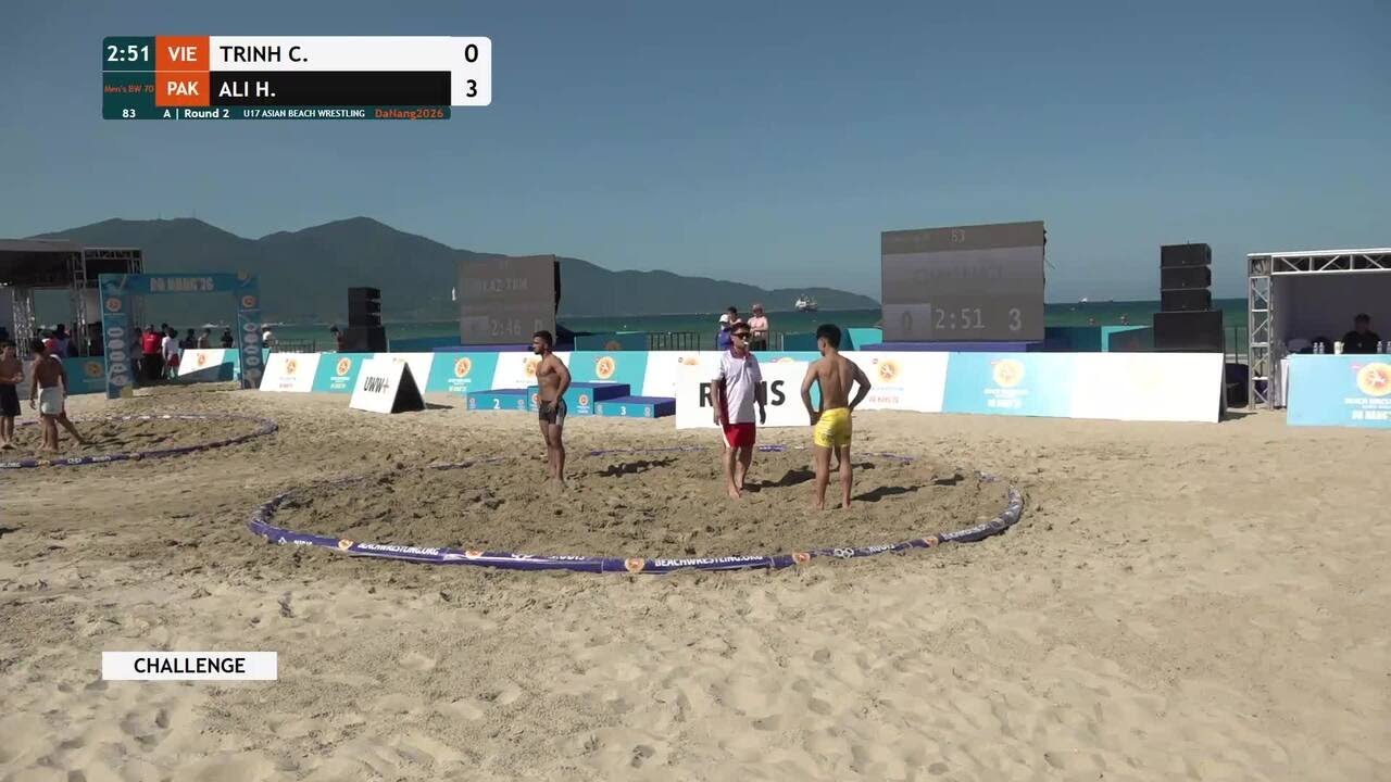 Chi Hao TRINH (VIE) vs. Hassan ALI (PAK) | U17 ASIAN BEACH WRESTLING 2026 | A | Round 2 | Men's BW 7 backdrop