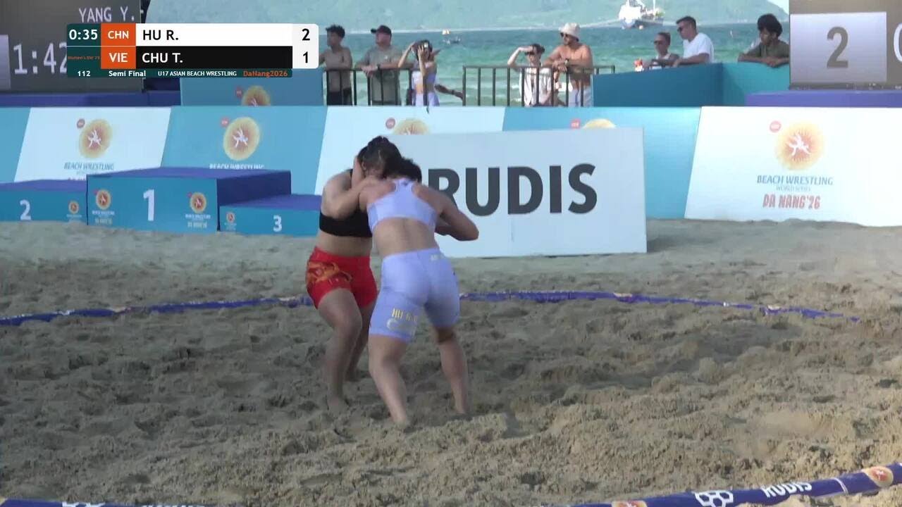 Ruohan HU (CHN) vs. Thi Huyen CHU (VIE) | U17 ASIAN BEACH WRESTLING 2026 | Semi Final | Women's BW 7 backdrop