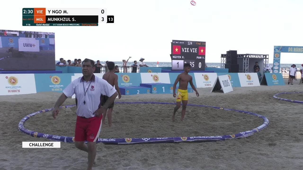 Minh Y NGO (VIE) vs. Shagaikhuu MUNKHZUL (MGL) | U17 ASIAN BEACH WRESTLING 2026 | Gold Medal | Men's backdrop