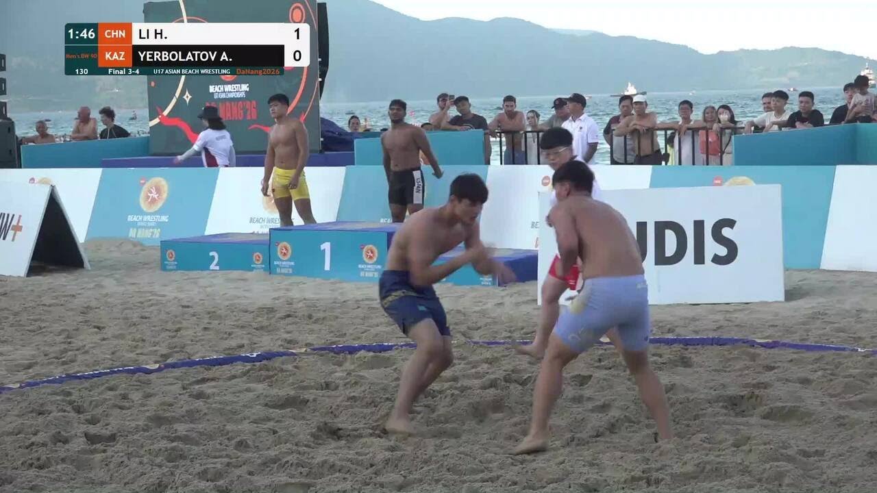 Hangyu LI (CHN) vs. Adilbek YERBOLATOV (KAZ) | U17 ASIAN BEACH WRESTLING 2026 | Final 3-4 | Men's BW backdrop