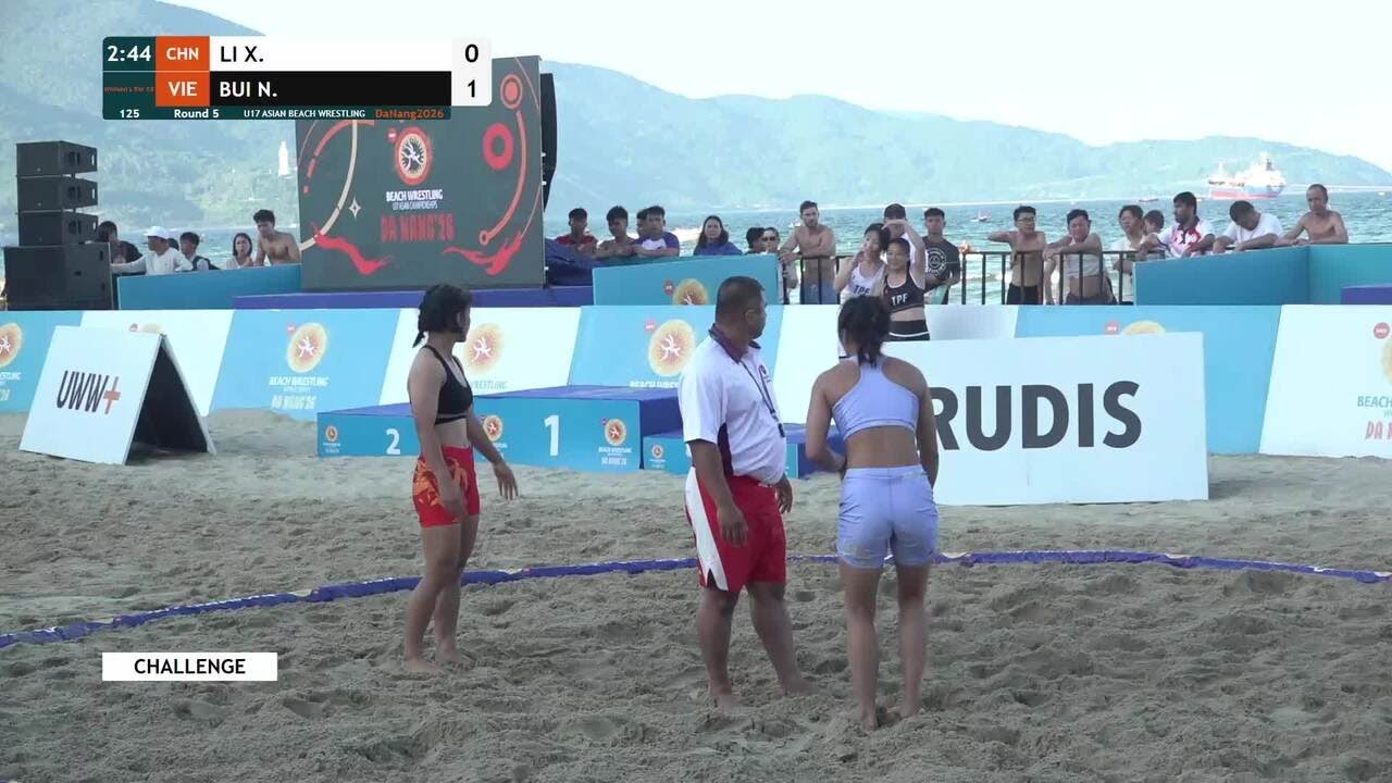 Xueqin LI (CHN) vs. Ngoc Thao Thom BUI (VIE) | U17 ASIAN BEACH WRESTLING 2026 | Round 5 | Women's BW backdrop