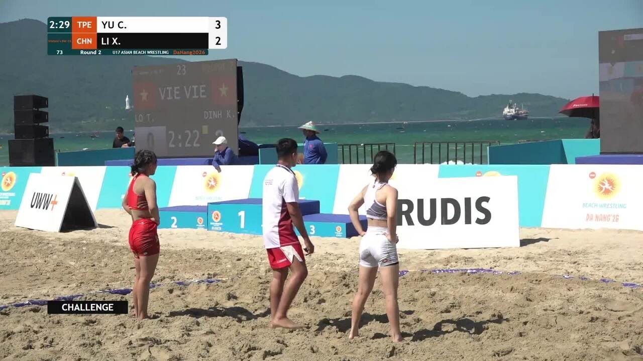 Chi Yun YU (TPE) vs. Xueqin LI (CHN) | U17 ASIAN BEACH WRESTLING 2026 | Round 2 | Women's BW 55Kg backdrop