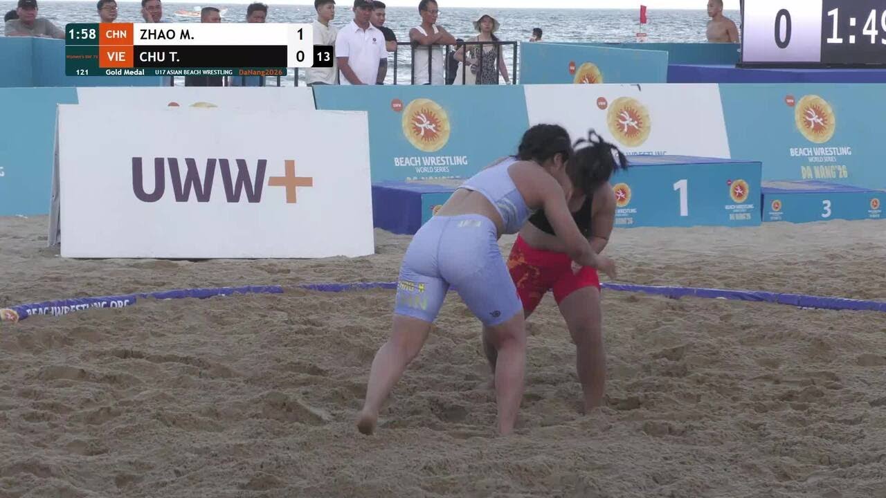 Min ZHAO (CHN) vs. Thi Huyen CHU (VIE) | U17 ASIAN BEACH WRESTLING 2026 | Gold Medal | Women's BW 75 backdrop