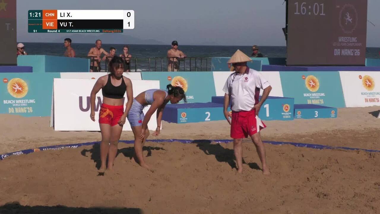 Xueqin LI (CHN) vs. Thi Ngoc Mai VU (VIE) | U17 ASIAN BEACH WRESTLING 2026 | Round 4 | Women's BW 55 backdrop