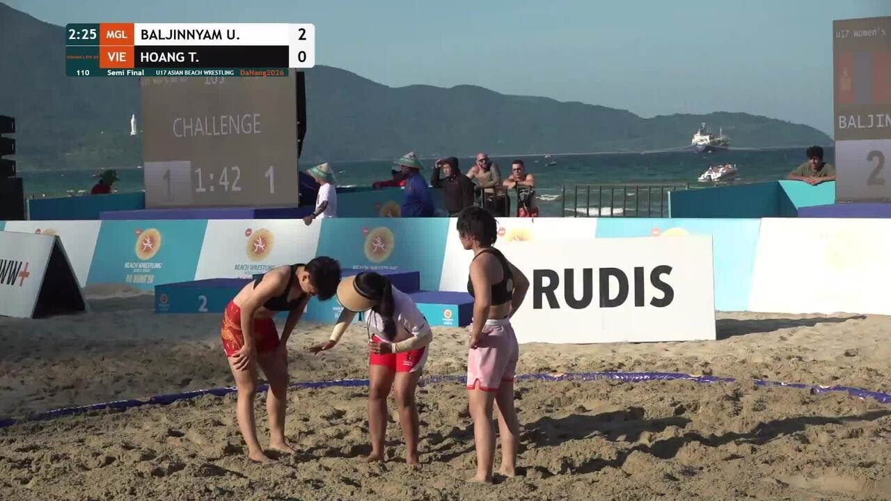 Uranbayar BALJINNYAM (MGL) vs. Thi Loan HOANG (VIE) | U17 ASIAN BEACH WRESTLING 2026 | Semi Final | backdrop