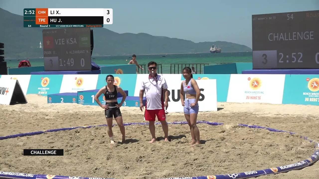 Xueqin LI (CHN) vs. Jia Xun HU (TPE) | U17 ASIAN BEACH WRESTLING 2026 | Round 1 | Women's BW 55Kg backdrop