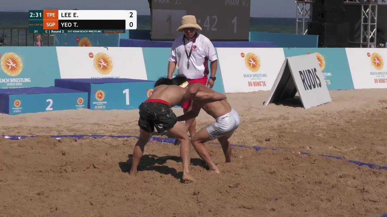 En Ting LEE (TPE) vs. Travis Alexus YEO (SGP) | U17 ASIAN BEACH WRESTLING 2026 | C | Round 2 | Men's backdrop