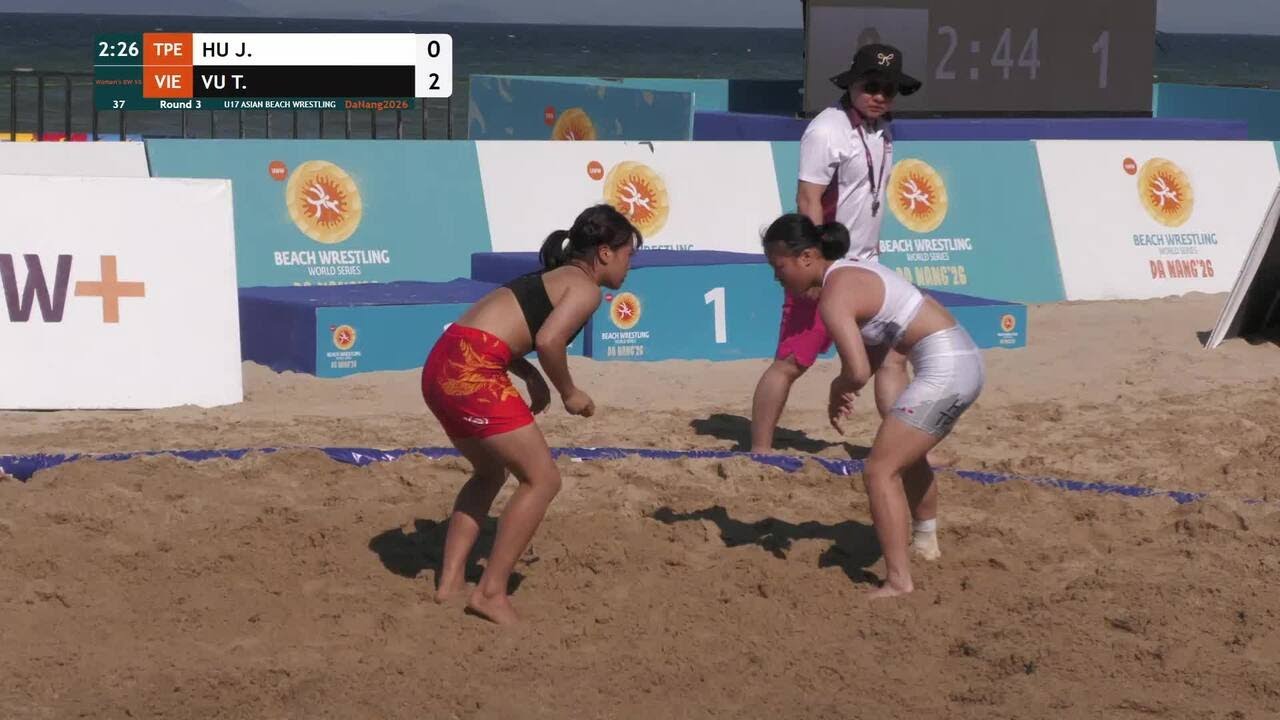 Jia Xun HU (TPE) vs. Thi Ngoc Mai VU (VIE) | U17 ASIAN BEACH WRESTLING 2026 | Round 3 | Women's BW 5 backdrop