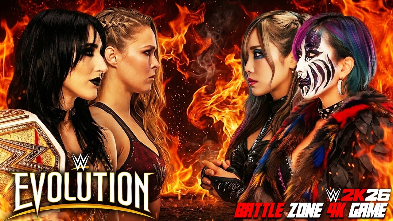 Ronda Rousey & Rhea Ripley vs Asuka & Kairi Sane | The Most Dangerous Women's Tag Match Ever! backdrop