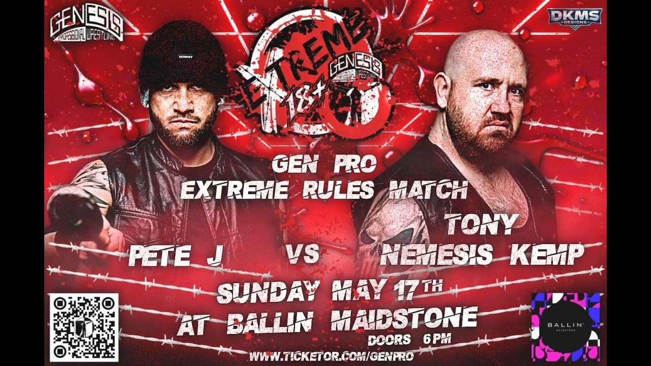 🔞💥EXTREME PROFESSIONAL WRESTLING💥🔞 Tony Nemesis Kemp vs The Bastard Pete J backdrop