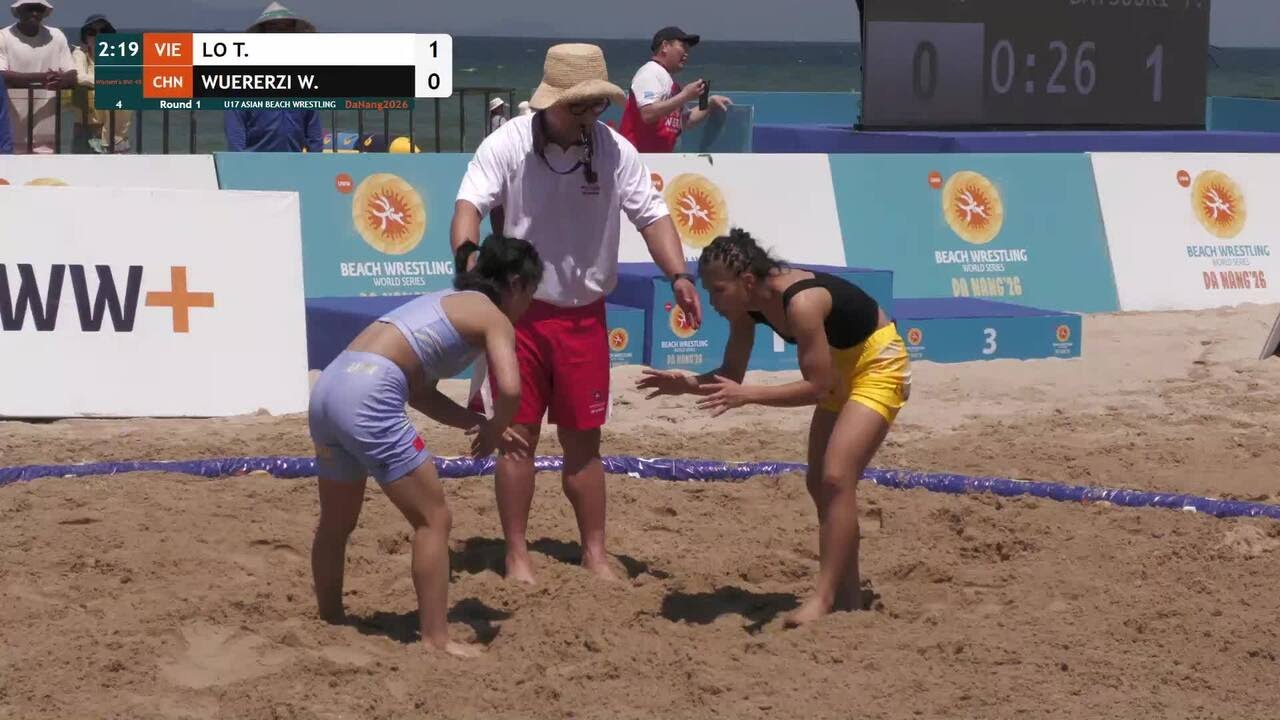 Thi Hong LO (VIE) vs. Wuererzi WUERERZI (CHN) | U17 ASIAN BEACH WRESTLING 2026 | Round 1 | Women's B backdrop