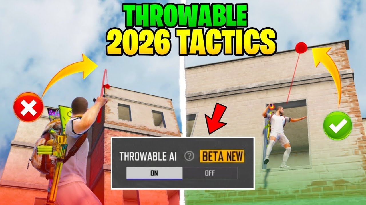 2026 New Throwable Tricks That Win Every Fight | THROWABLE AI | BGMI PUBGM backdrop