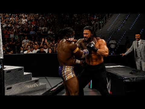 Oba Femi attack Roman Reigns WWE 2026 The OTC Roman Reigns is attacked by Oba Femi for Championship backdrop