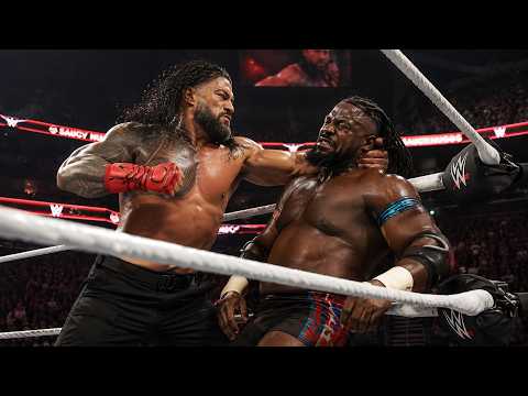 Roman Reigns suprise Oba Femi WWE The OTC Roman Reigns go face to face vs Oba Femi and attack him backdrop