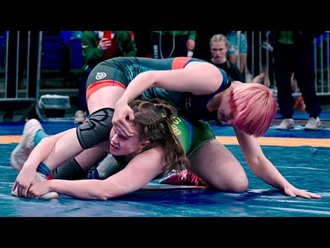 U17 Alisa Haidamanchuk (UKR) vs Hera Berglund (SWE) 73kg. Girls youth women's wrestling. B-cam-man backdrop
