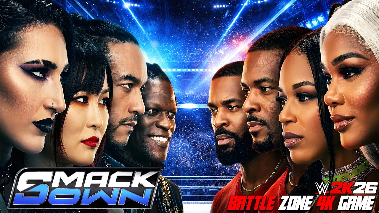Rhea Ripley, Iyo Sky, Damian Priest & R-Truth vs Bianca Belair, Jade Cargill & Street Profits! đ„ backdrop