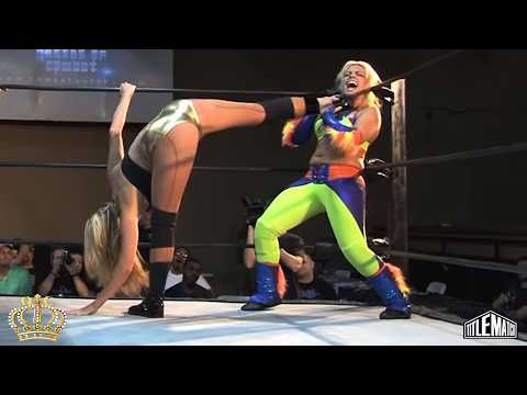 Solo Darling vs Amy Love - Queens of Combat 2 - Women's Wrestling Throwback backdrop