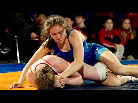 CAN vs NOR. U15-U17 Azra Benic (CAN) vs Mirijam Hansen (NOR) 72kg. Girls youth women's wrestling. backdrop
