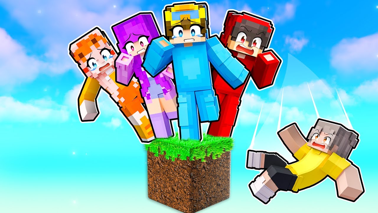 Minecraft But We're On ONE REALISTIC BLOCK! background