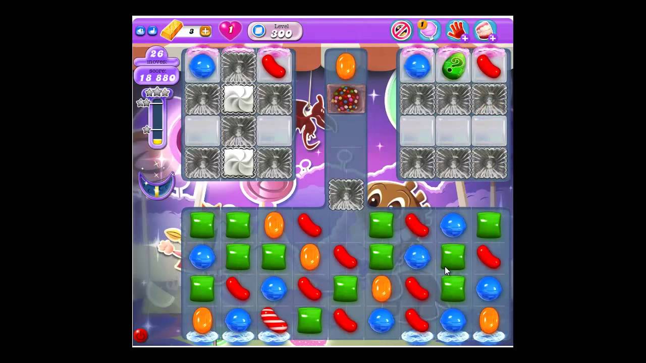 Candy Crush Saga (Dreamworld) level 300 - 3 stars, no boosters used! background