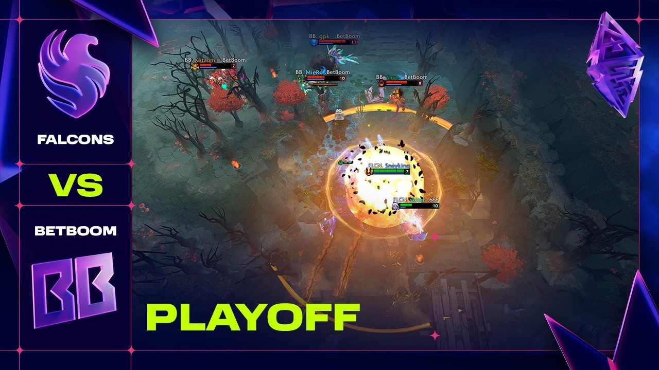 WINNER TO SEMIFINALS! TEAM FALCONS vs BETBOOM TEAM - Official Highlights - BLAST SLAM VII Dota 2 backdrop