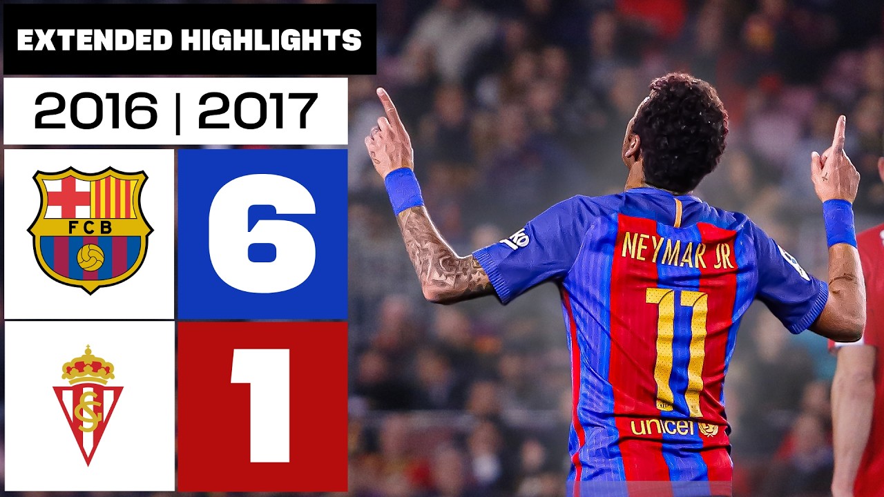 FC BARCELONA 6-1 REAL SPORTING 2016/17 | RESUMEN ampliado backdrop