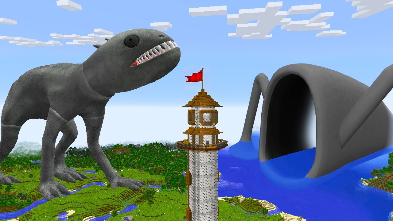 SURVIVING FROM BEHEMOTH AND SEA EATER in Minecraft - Gameplay backdrop