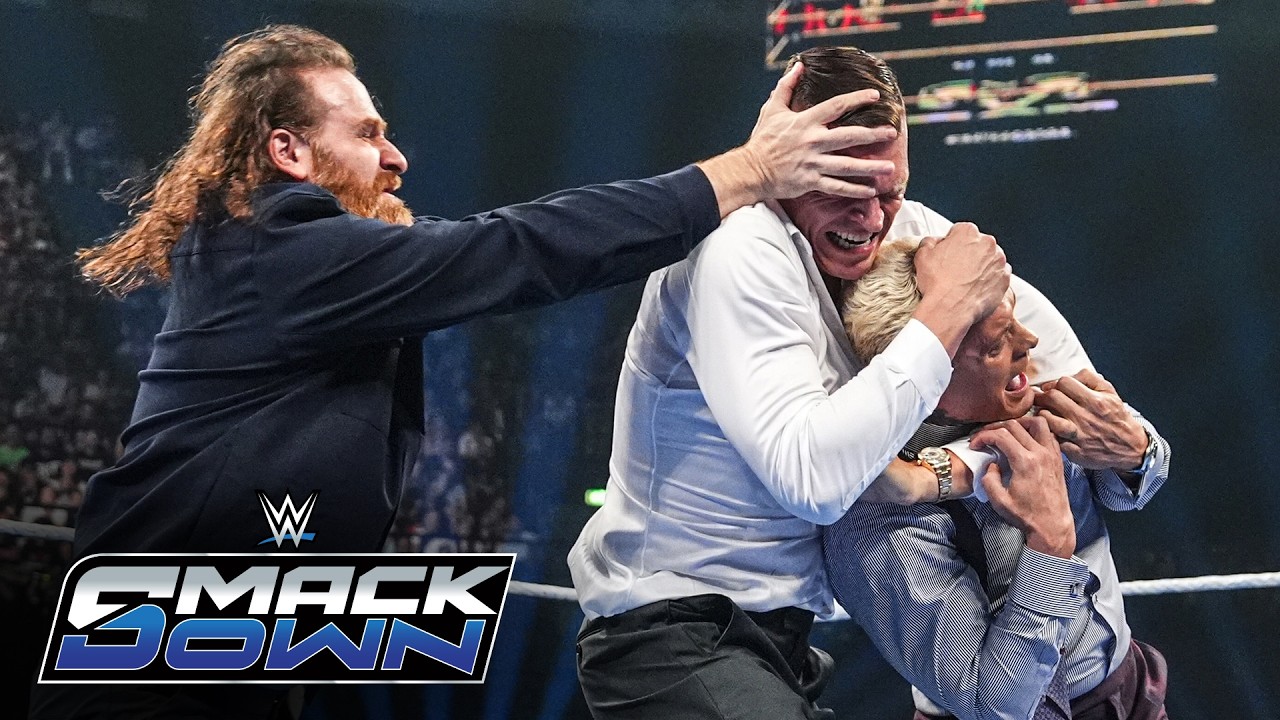 FULL SEGMENT: Cody Rhodes, Gunther and Sami Zayn get into a wild fight: SmackDown, June 5, 2026 backdrop