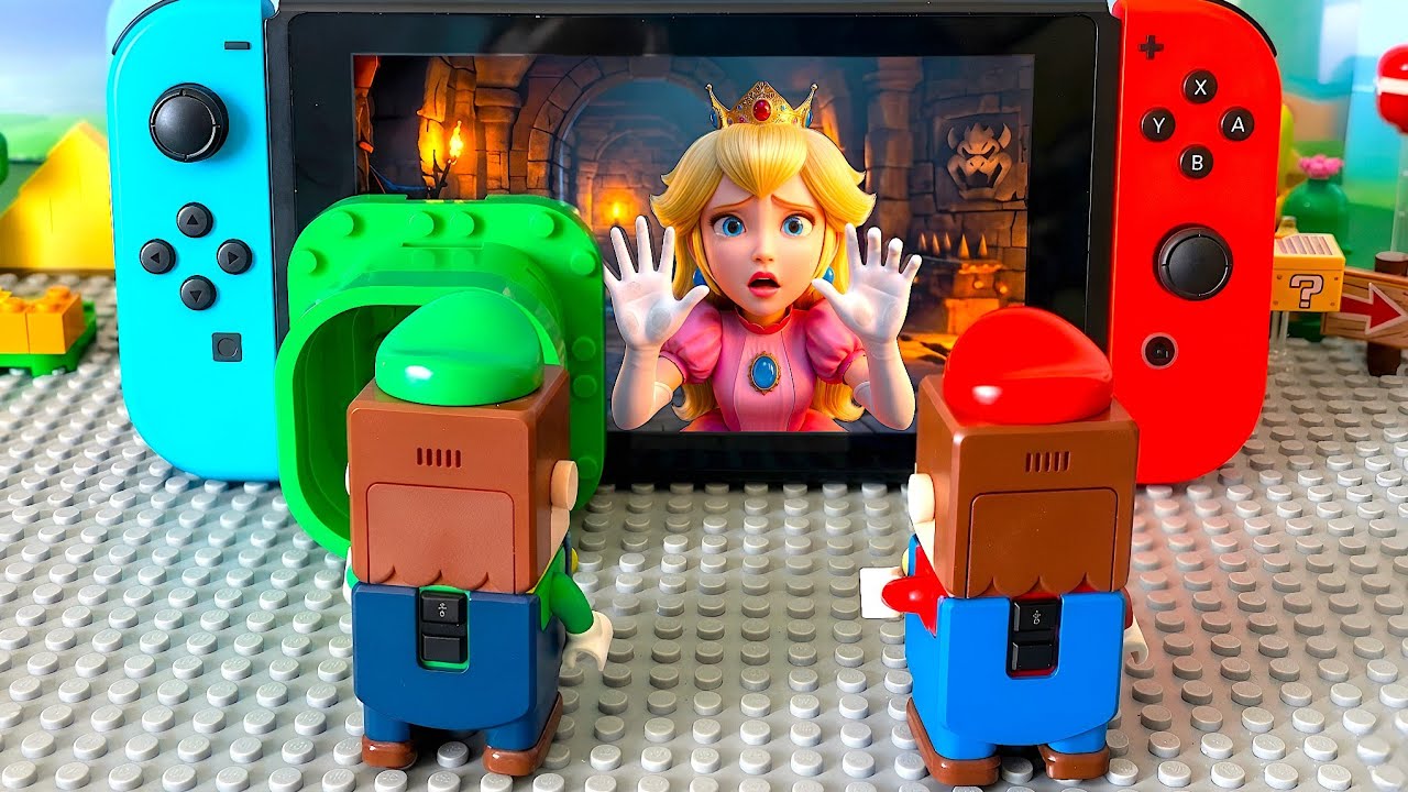 Princess Peach is lost! π Lego Mario & Luigi enter Nintendo to find Peach! #legomario backdrop