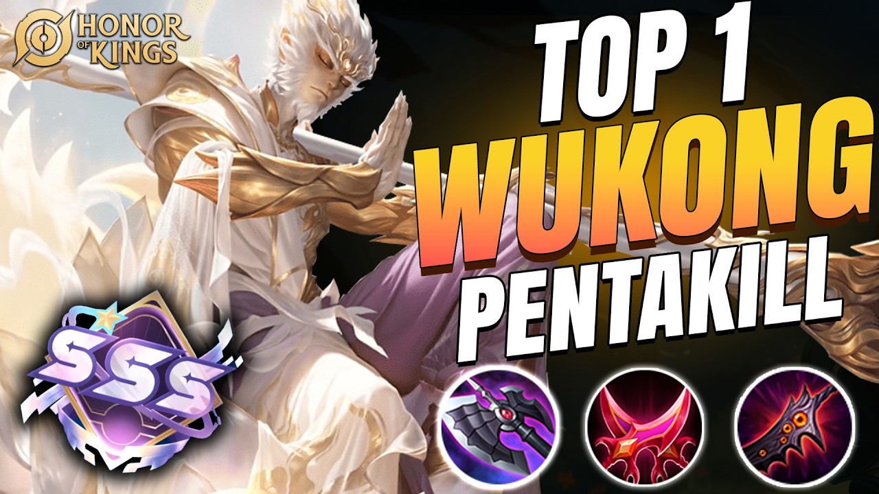 TOP 1 WUKONG 💀 NEW FLAWLESS SKIN IS SO BROKEN S++ ONE-SHOT! | Honor of Kings backdrop