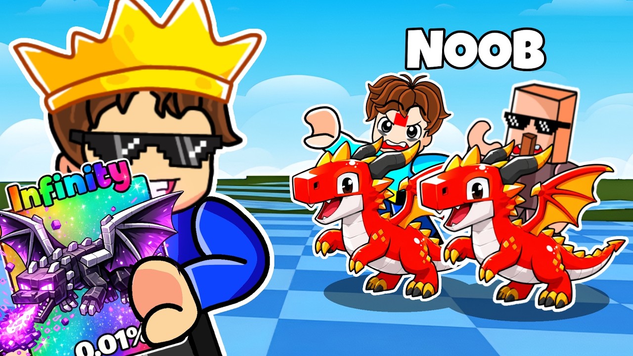 I PRETENDED TO BE A NOOB THEN USED ENDERDRAGON POWER IN ROBLOX !! backdrop