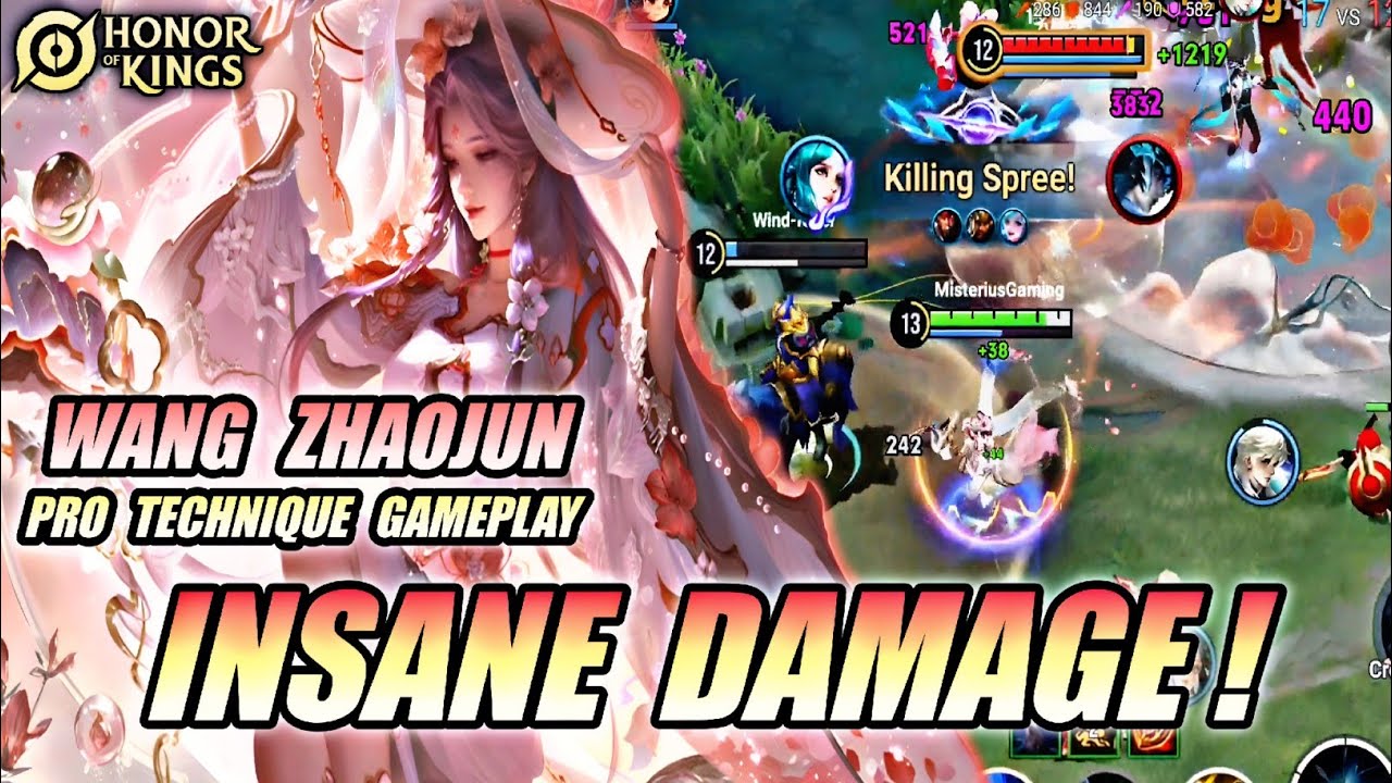 Wang Zhaojun Mid Lane Queen 100% INSANE DAMAGE! - Pro Technique Gameplay | Honor Of Kings (HOK) backdrop