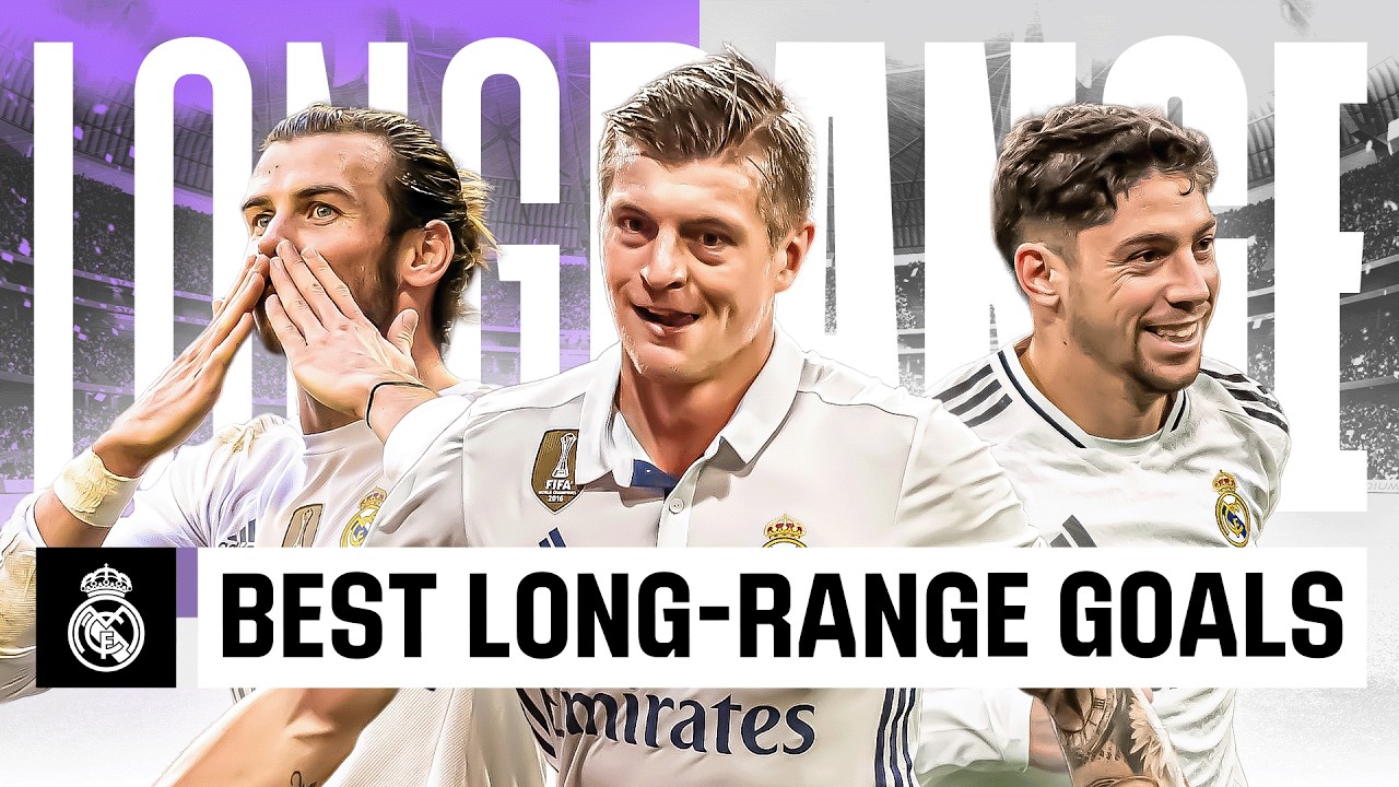 Los MEJORES GOLES desde fuera del área del REAL MADRID 🚀 backdrop