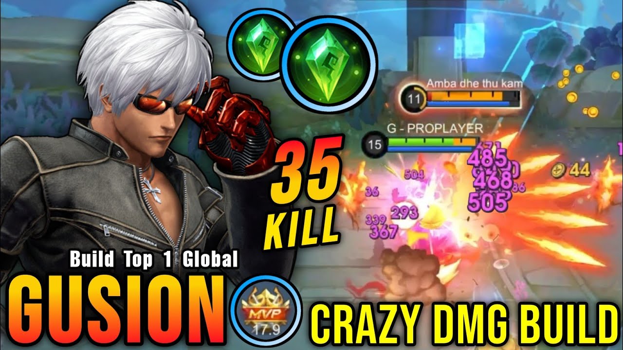 35 Kills!! Gusion K' with 2x Holy Crystal Crazy DMG Build!! - Build Top 1 Global Gusion ~ MLBB backdrop