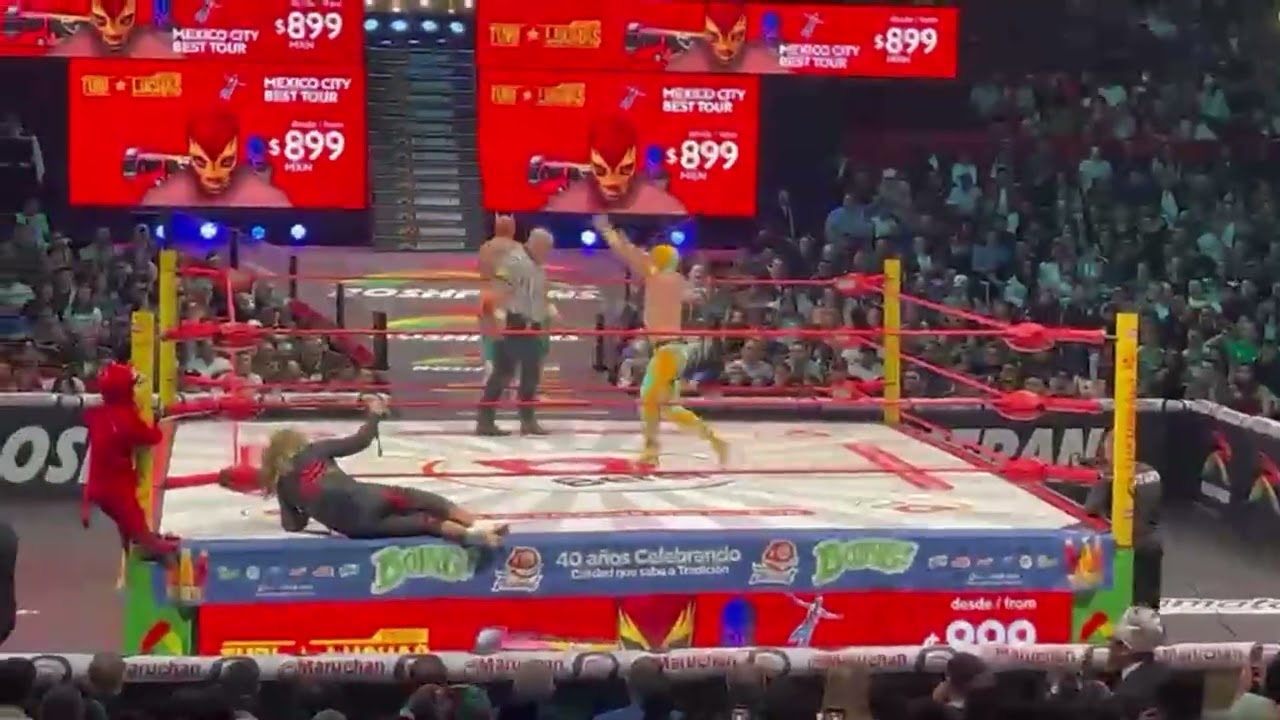 CMLL: Místico, Máscara Dorada y Neón 🆚 Zandokan Jr., Difunto y Furia Roja backdrop