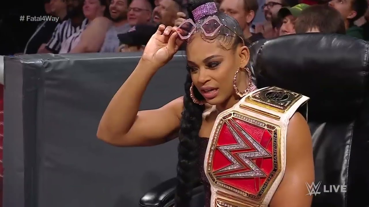 Ripley vs. Doudrop vs. Bliss vs. Morgan – Fatal 4-Way No. 1 Contender's Match: Raw, June 6, 2022 backdrop